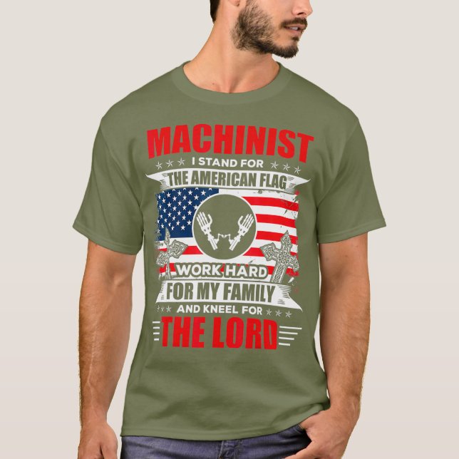 Camiseta Maquinista Bandera Estadounidense Machinist Tee Gi (Anverso)