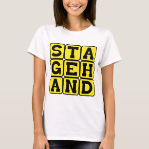 Camiseta Maquinista de escena, Equipo de una obra de teatro