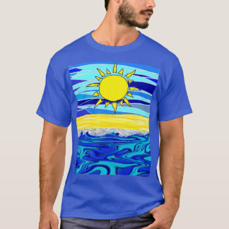 Camiseta Mar azul amarillo y soleado
