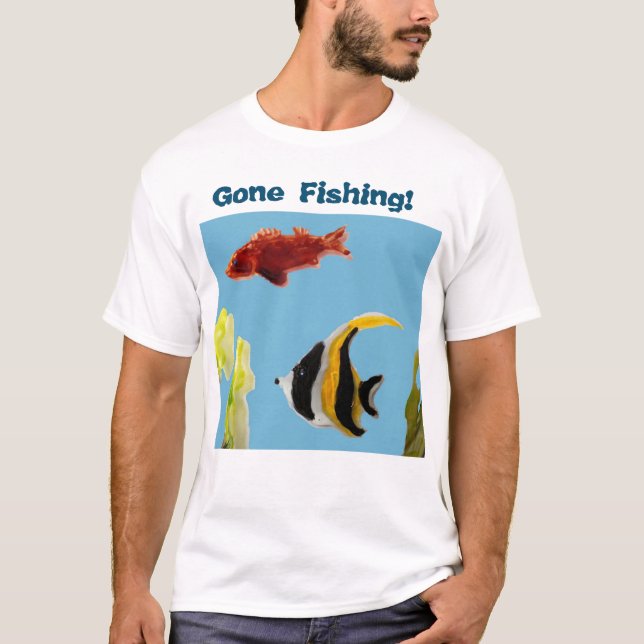Camiseta Mar Azul de arte de pescado (Anverso)