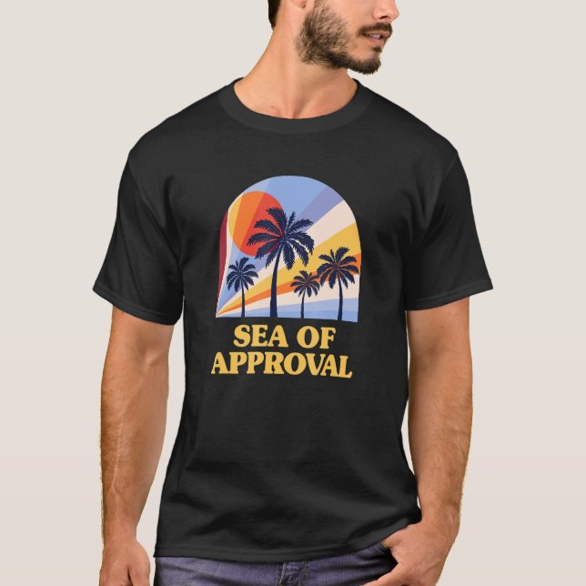 Camiseta Mar De Aprobación Playa Dice Citas De Océano (Anverso)