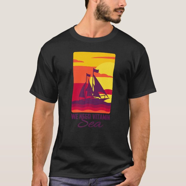 Camiseta Mar de la tripulación de vela con vitaminas (Anverso)