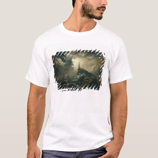 Camiseta Mar tempestuoso con el faro (Anverso)