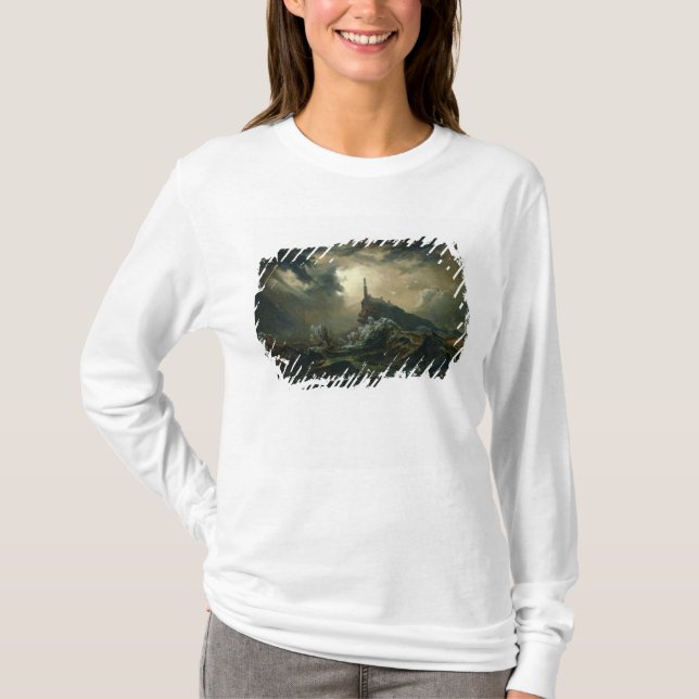 Camiseta Mar tempestuoso con el faro (Anverso)