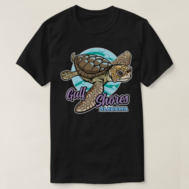 Camiseta Mar Turtle Golfo Shores Alabama TShirt (Diseño del anverso)