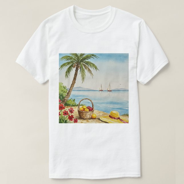 Camiseta Mar y playa (Diseño del anverso)