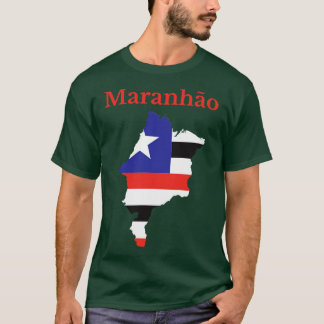 Camiseta Maranhao State Map Flag Design Brasil