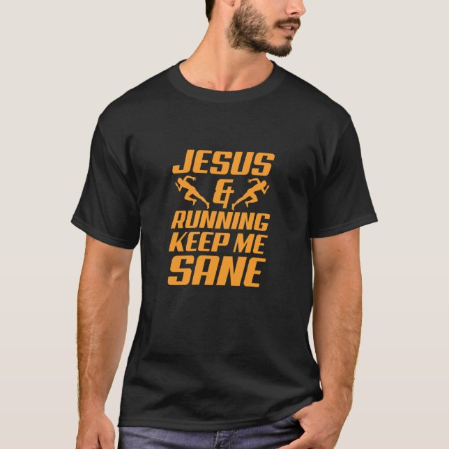 Camiseta Marathon Christian Runner Jesus & Running Keep Me (Anverso)