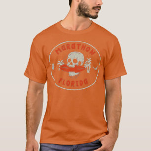 Camiseta Marathon Florida FL Vintage Surf Beach Front Back