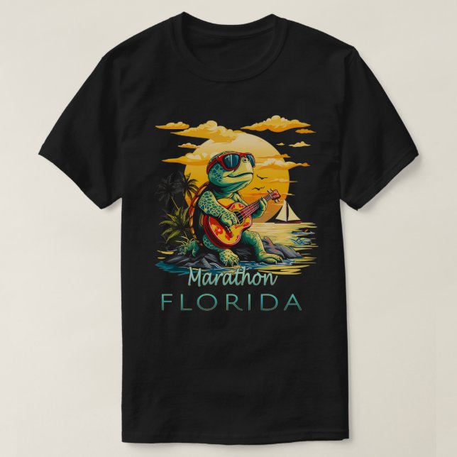 Camiseta Marathon Florida Keys Turtle de vacaciones (Diseño del anverso)