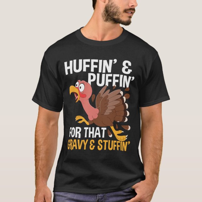 Camiseta Maratón de Acción de Gracias Corriendo Turquía oto (Anverso)