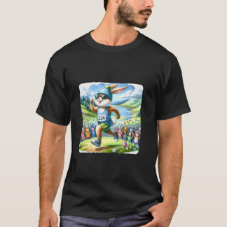 Camiseta Maratón de Conejo Corriendo Con Paisaje Escénico E