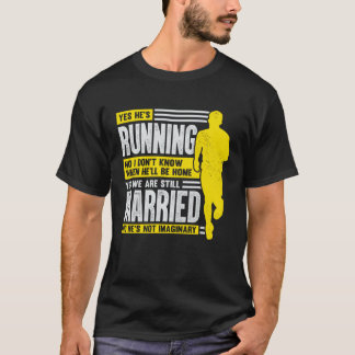 Camiseta Maratón de esposa de marido corre por esposa de co