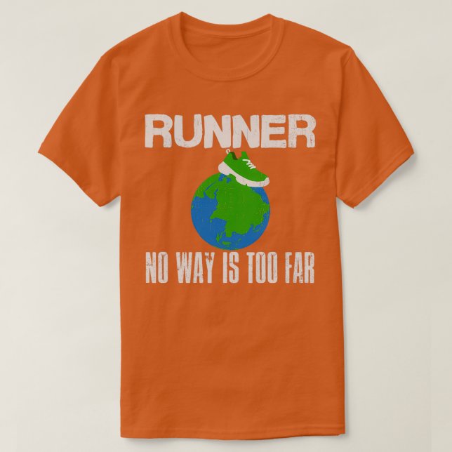 Camiseta Maratón de zapatos de carreras de la Tierra con re (Diseño del anverso)