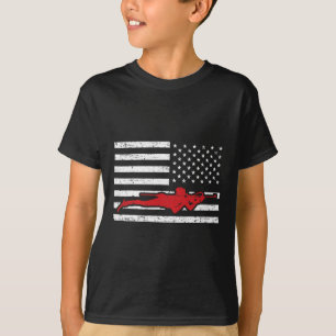 Camiseta Maratón Deportivo De Biatlón Esquí Bandera Estadou