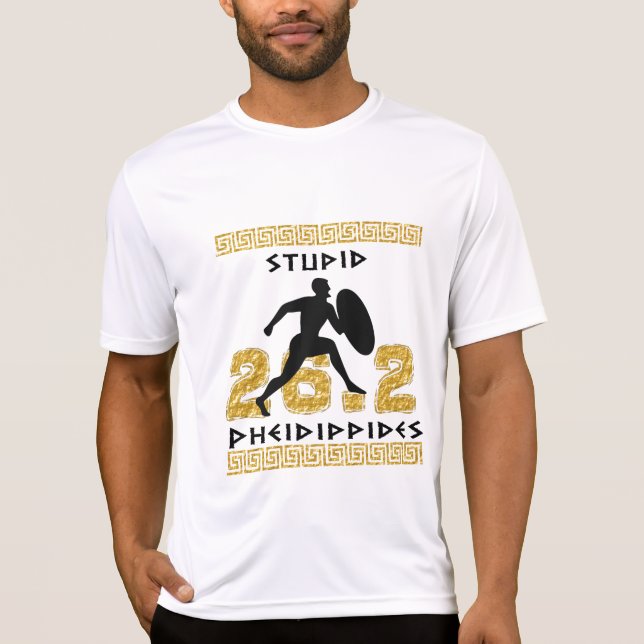 Camiseta Maratón estúpido de Pheidippides que corre (Anverso)