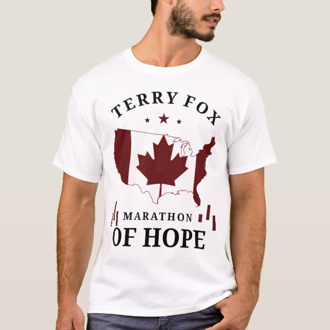 Camiseta Maratón Terry Fox de Hope Canada maratón de espera (Anverso)
