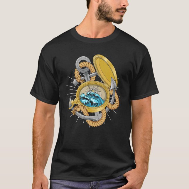 Camiseta Maravilla Anchor Waves Compass Skipper Saili (Anverso)
