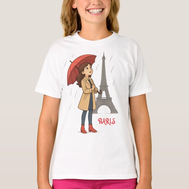 Camiseta Maravilla parisina" - Dziewczyna z parasolkq pod W (Anverso)