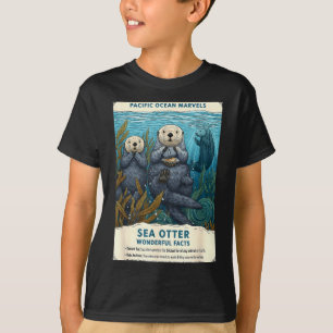 Camiseta maravillas del océano Pacífico nutria marina datos
