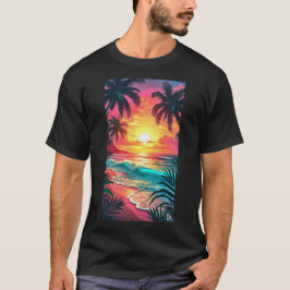 Camiseta maravillosa playa Vacacional Tropical
