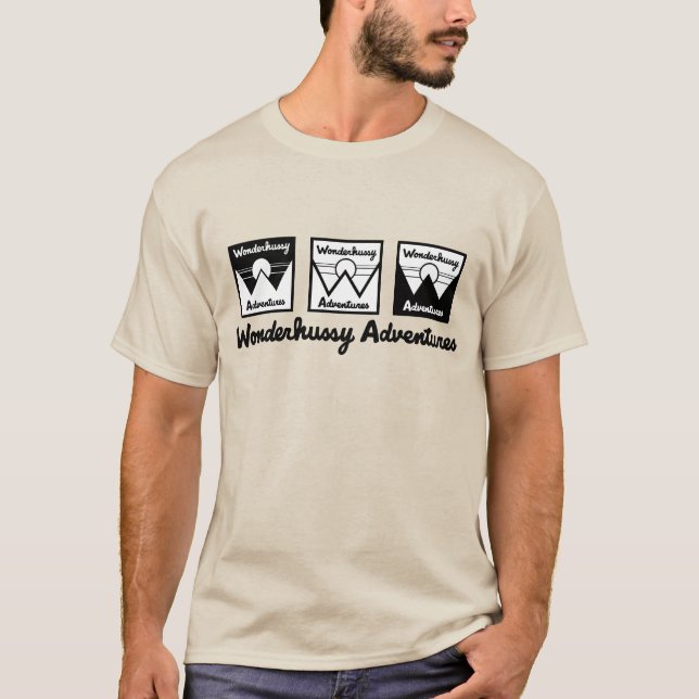 Camiseta Maravillosas aventuras para hombres con tres logot (Anverso)