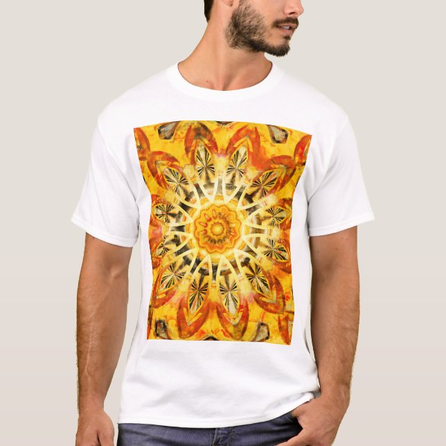 Camiseta Maravilloso amarillo sol Mandala (Anverso)