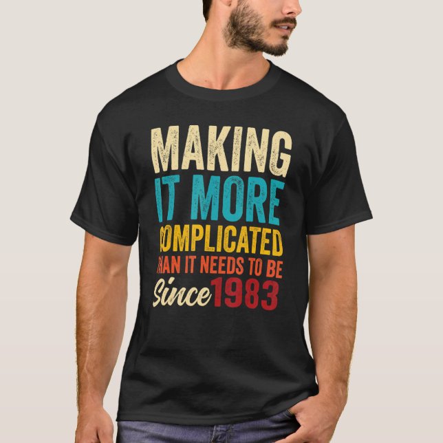 Camiseta Maravilloso cumpleaños vintage nacido en 1983 para (Anverso)