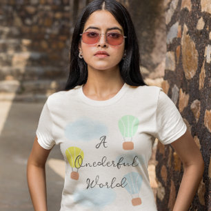 Camiseta Maravilloso mundo globo aerostático 1º cumpleaños