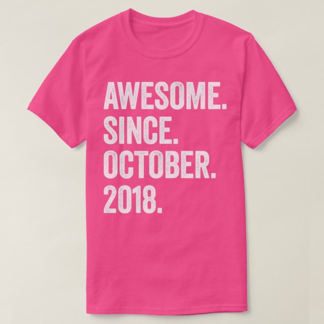 Camiseta Maravilloso niño de 4 años desde octubre de 2018 (Diseño del anverso)