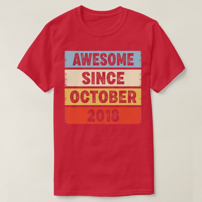 Camiseta Maravilloso niño de 4 años desde octubre de 2018 (Diseño del anverso)