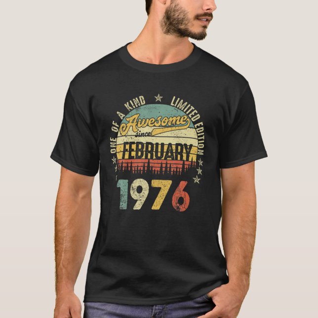 Camiseta Maravilloso Viejo Desde Febrero De 1976 46 Años B (Anverso)