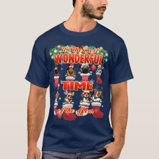 Camiseta Maravillosos Navidades de perros celebran a chica