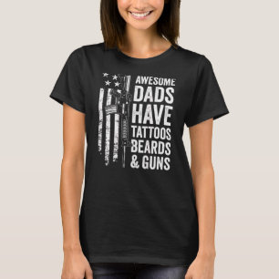 Camiseta Maravillosos Papas Con Tatuajes Pájaros Y Pañones