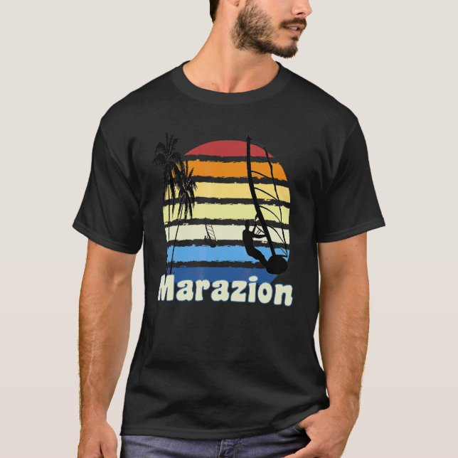 Camiseta Marazion Cornwall Vela Windsurf Playa (Anverso)