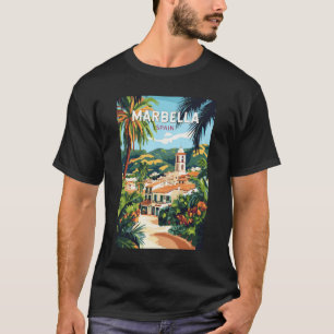Camiseta Marbella España Ilustracion Viaje Arte Vintage