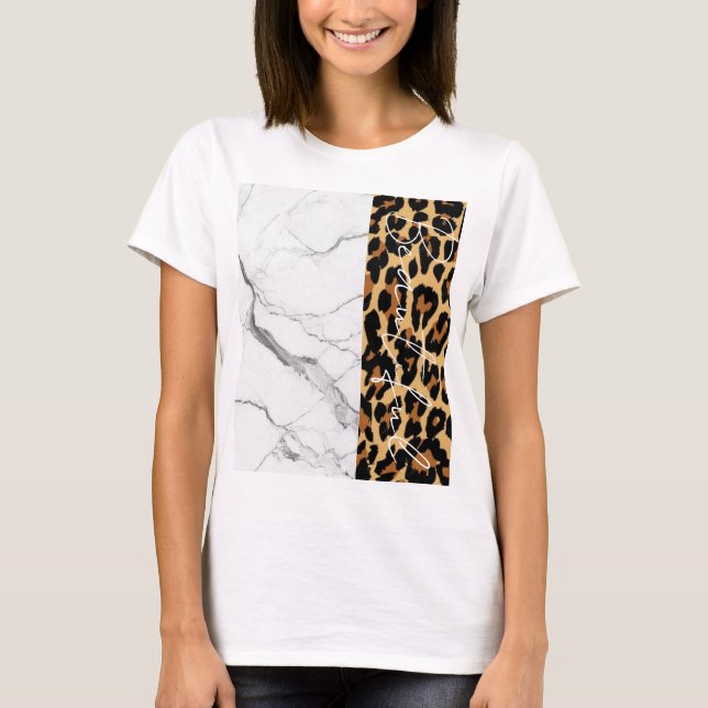 Camiseta Marble Beautiful Leopard Print T-Shirt (Anverso)
