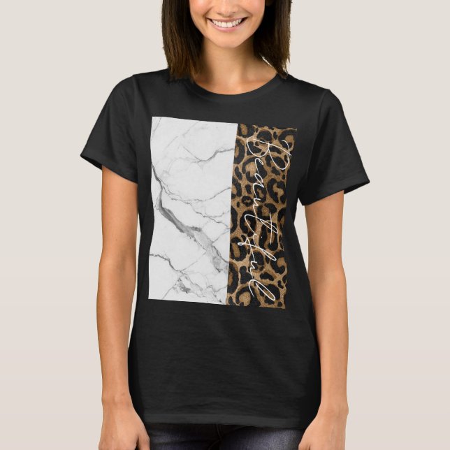 Camiseta Marble Beautiful Leopard Print T-Shirt (Anverso)