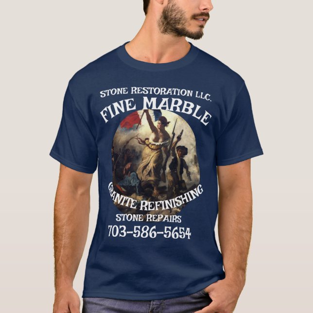 Camiseta Marble Granite Refinishing Repair 703-586-5654 VA (Anverso)