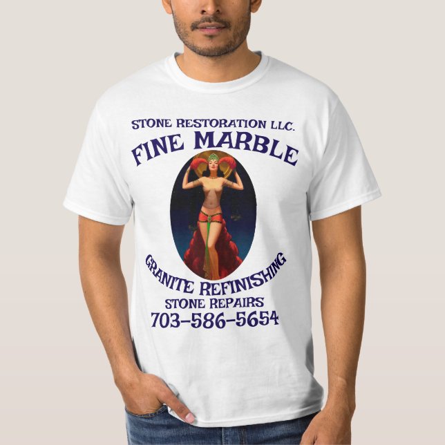 Camiseta Marble Granite Refinishing Repair 703-586-5654 VA (Anverso)
