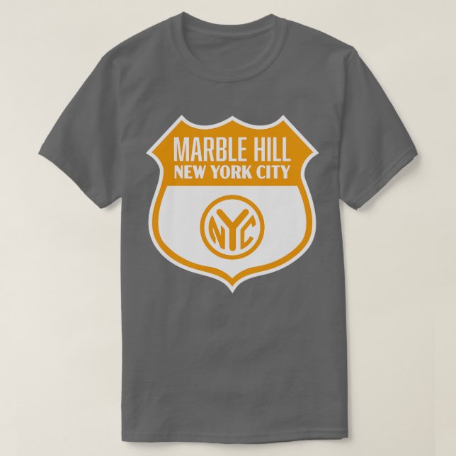 Camiseta Marble Hill New York City Retro Token Shield Gold (Diseño del anverso)