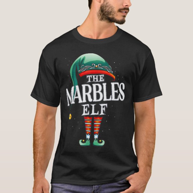 Camiseta Marbles Elf Christmas Group Xmas Pajama Party  (Anverso)