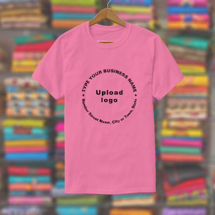 Camiseta Marca comercial en el texto de patrón redondo sobr