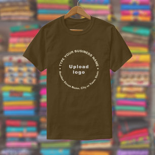Camiseta Marca comercial en un patrón redondeado Texto sobr