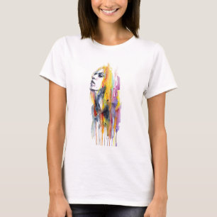 Camiseta Marca de artistas de maquillaje de color de agua