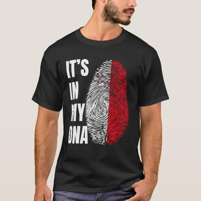 Camiseta Marca de biométrica de ADN de huella digital Malta (Anverso)