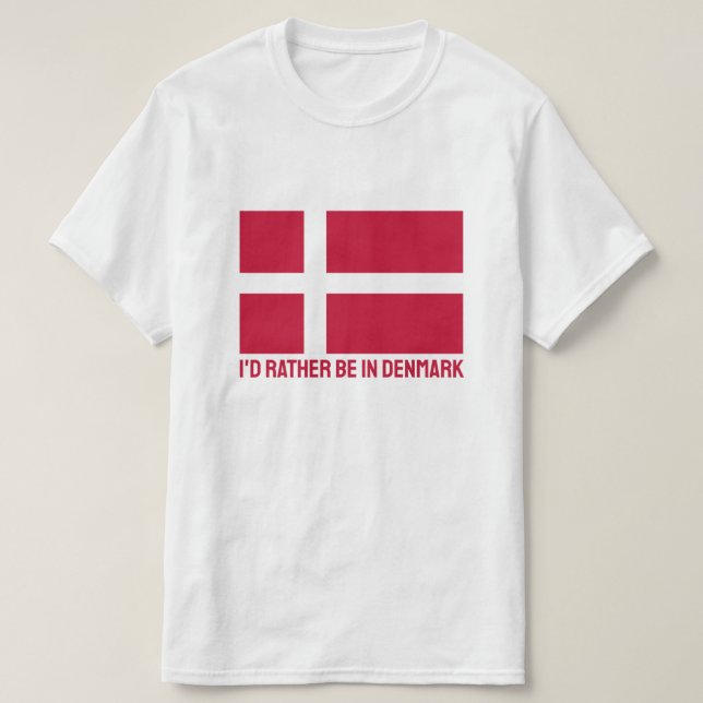 Camiseta Marca de Dinamarca del texto del personalizado (Diseño del anverso)