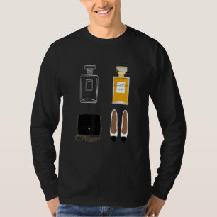 Camiseta Marca de lujo Negro Quillado Classic Flap Bag Perf