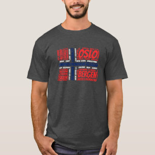 Camiseta Marca de Noruega con nombre de ciudad Arte de pala