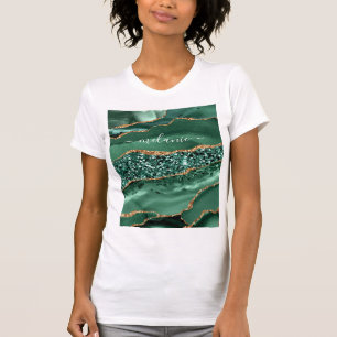 Camiseta Marca de oro verde esmeralda Nombre personalizado 